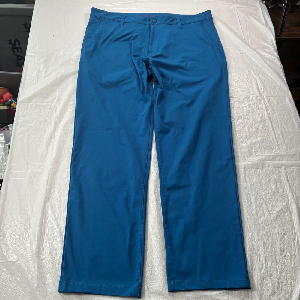 Rhone Commuter Pants Mens 36 (38x29) Bright Blue Wrinkle Resistant Stretch